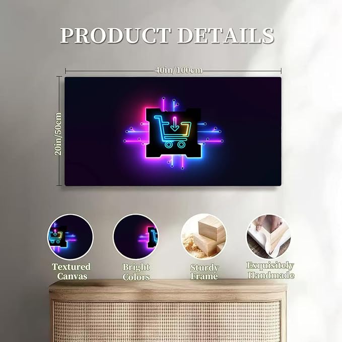 Wibinuki Wall Art Wall Decor Wall Paintings Online shopping on circuit board for Living Room Bedroom Bathroom Home Decor Can Be Hung Directly 20"x 40"