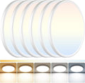6Pack LED Flush Mount Ceiling Light: 12 inch Super Slim Dimmable & 5CCT (2700-6000K) Kitchen Lighting Fixtures Ceiling - 24W White Low Profile Ceiling Lamp for Bedroom Garage Hallway