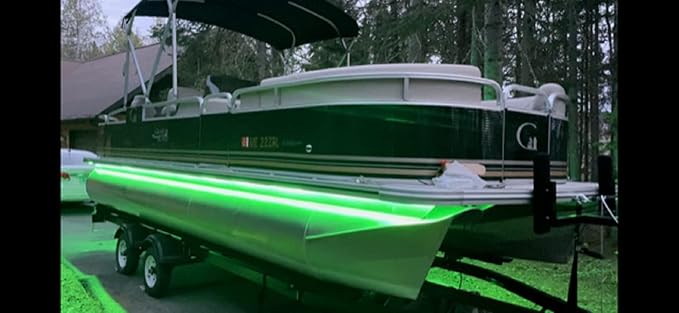 Green Blob Outdoors PlMP My Pontoon DIY Boat Light LED Strips Neon Green Under Deck for all make and models 16-22ft Toons (Green, 19ft)