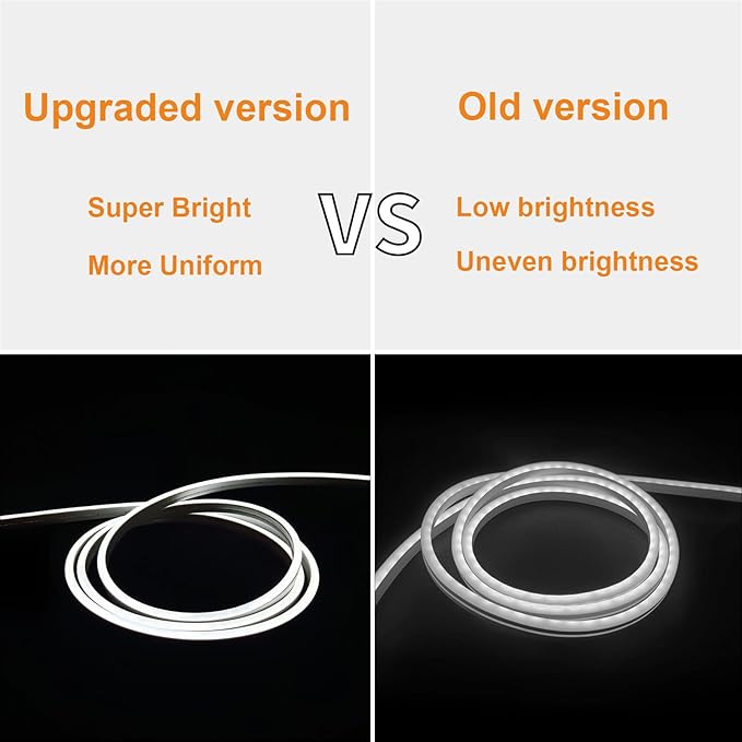3.28FT White Neon Light Strip, 5V USB White Led Strip Lights with Touch Controller, Flexible Neon Rope Light for Bedroom, Party, Home Decor, Poster Lights