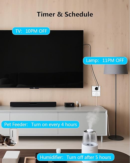 DAYBETTER Smart Plug Max 15A/1800W, Compatible with Alexa and Google Home, No Hub Required, Bluetooth & 2.4GHz WiFi Setup, Smart Outlet with APP Control, Timer & Schedule, 4Pack
