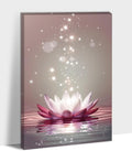 Zen Canvas Wall Art, White Lotus Flower Bloom in Water Wall Poster, Lotus Flower Canvas Art Print, Calm Relax Picture, Modern Framed Spiritual Home Artwork for Bathroom Spa Yoga Decor 24x36 inch