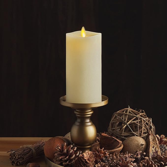 Luminara - Flameless LED Battery Operated Flickering Pillar Candles - Ivory - Pack of 1-3x6.5 - Realistic Moving Flame Real Wax Indoor/Outdoor Decor
