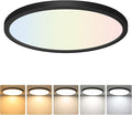 Brightever Black LED Flush Mount Ceiling Light, 24W 3200LM 5CCT Dimmable LED Ceiling Light Fixture, 2700K/3000K/4000K/5000K/6500K, 12 Inch Ultra Thin Ceiling Lamp for Bedroom, Dining Room, 1 Pack