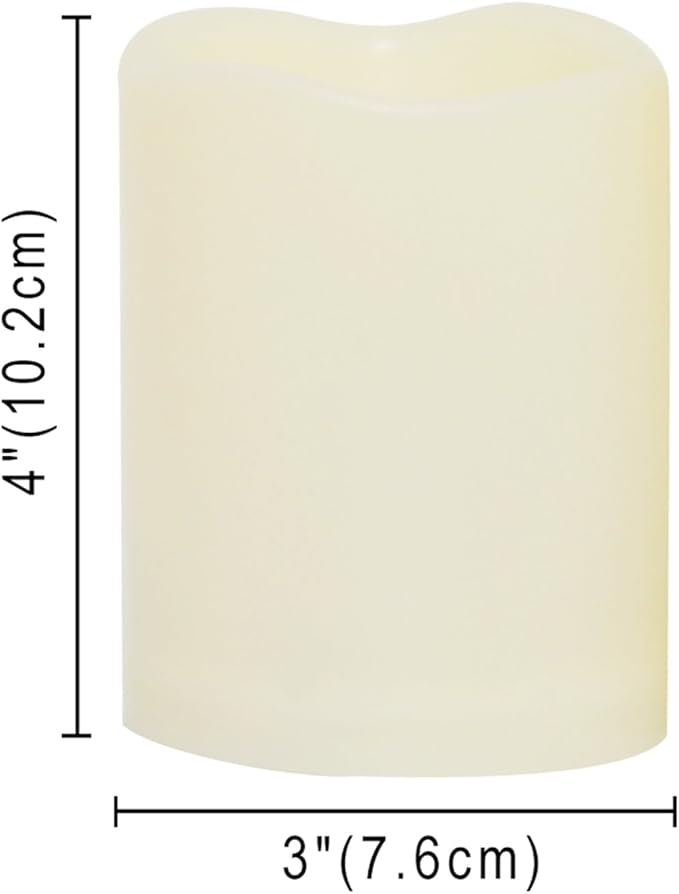 Outdoor Waterproof Battery Operated Flameless LED Pillar Candles with Remote Timer Flickering Electric Plastic Resin Decorative Lights for Xmas Christmas Wedding Party Decorations Gifts Supplies 3 PCS