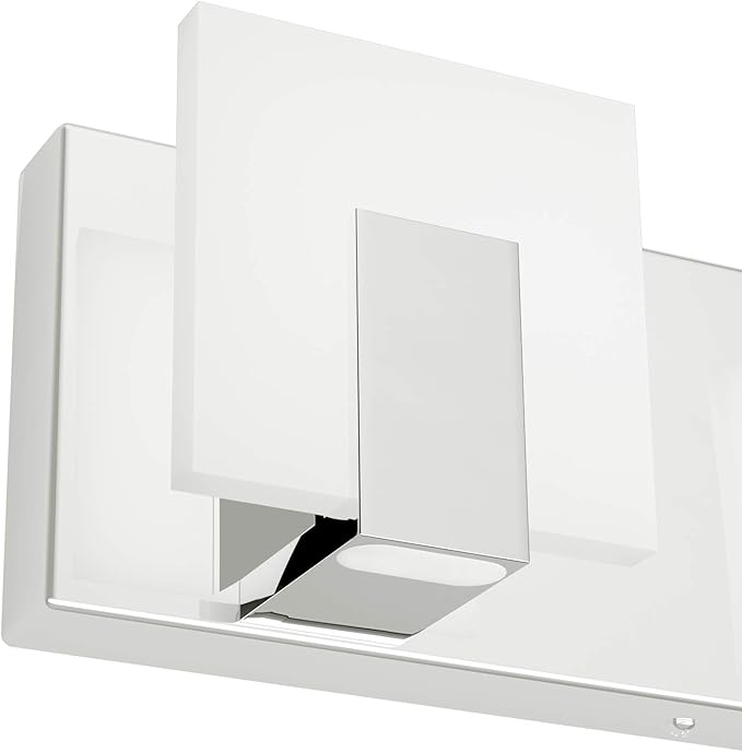 Aipsun 3 Lights Dimmable Modern LED Vanity Light for Bathroom Frosted White Acrylic Chrome Up and Down Bathroom Wall Light Fixtures Over Mirror(White Light 6000K)