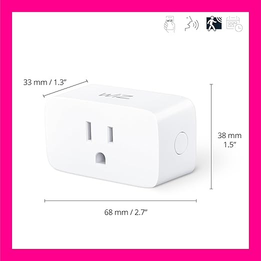 WiZ Smart Plug, Sunset to Sunrise Automation, Motion Detection, Control with Voice or App, Indoor Smart Plug Compatible with Alexa, Google Home and HomeKit, 1 Pack