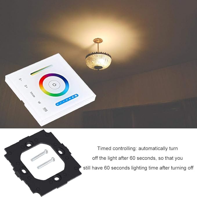 Fdit Wall-Mounted Led Panel Controller Capacitive Touch Panel Smart Dimmable Light for RGB Rgbw and RGB+CCT Led Strips
