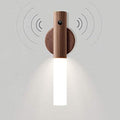 Motion Sensor Wall Lights Wood Battery Operated Sconce Light Indoor Magnetic USB Rechargeable Wireless Wall Lamp for Bedroom Hallway, Warm White 3000K