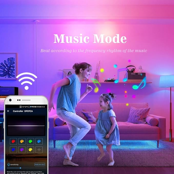 12V RGB COB Led Strip Light 16.4ft/5m, 576Leds/m, Smart Led Strip Lights Dimmable with APP Control, Music Sync, Alexa/Google Compatible, Flexible Led Tape Light for TV Led Backlight, Room Decor