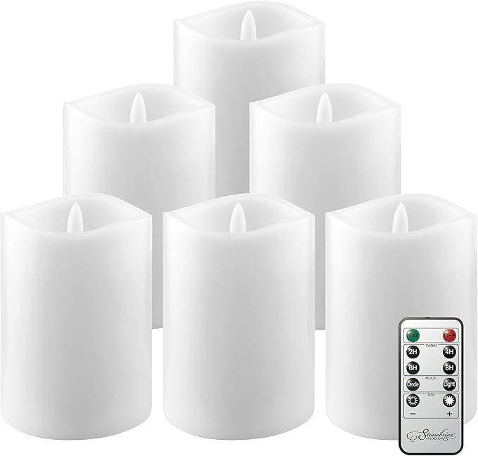 Stonebriar 3 Count White Real Wax 3x4 Flameless LED Pillar Candles with Remote and Timer