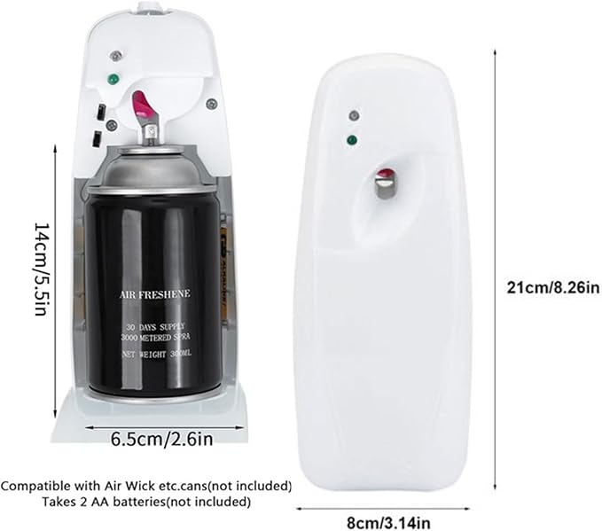 1pc Automatic Air Freshener Spray Dispenser Commercial and Home Use Wall Mounted or Free Standing Adjustable Fragrance Aerosol Sprayer for Bathroom Hotel Office and Public Area (X1-1)