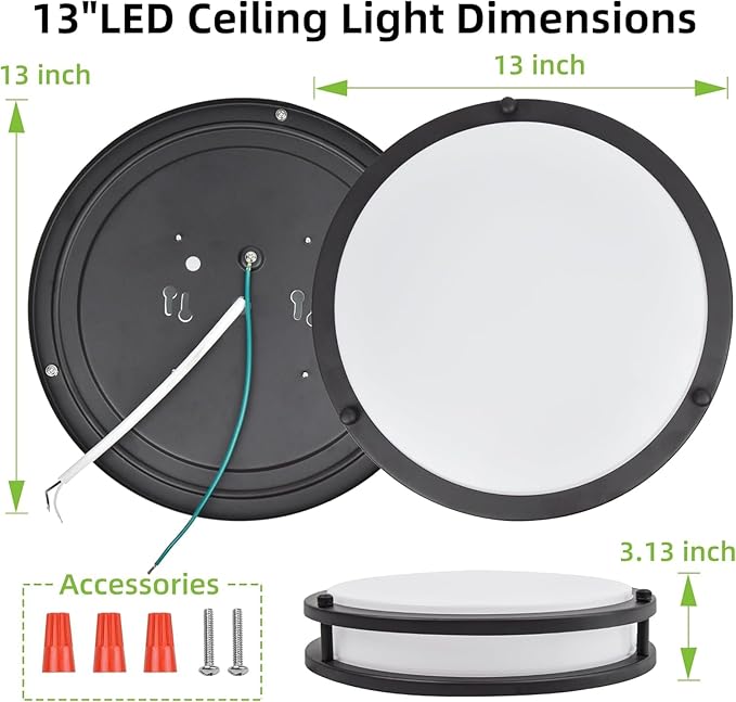 hykolity 13 inch Flush Mount LED Ceiling Light Fixture, 2700K/3000K/3500K/4000K/5000K Adjustable Ceiling Lights, Oil Rubbed Bronze Saturn Dimmable Lighting for Hallway Bathroom or Kitchen, ETL Listed