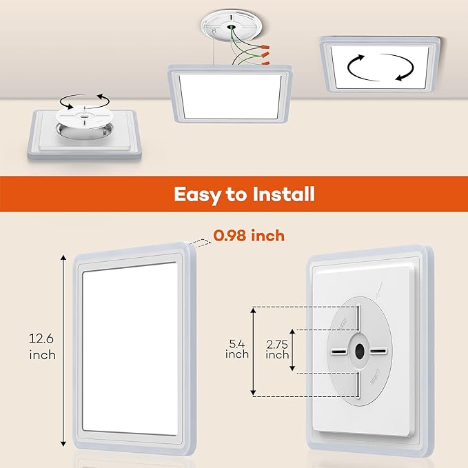 Smart LED Ceiling Light WiFi, RGB Flush Mount Light Fixture with Remote, Compatible with Alexa Google Home, 2400LM 3000K-6500K Wired Lights for Bedroom, Living Room 13 Inch White