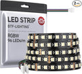 BTF-LIGHTING 5050 RGBW RGB+Warm White(2700K-3000K) 4 Colors in 1 LED 5m 16.4ft 96LED/m DC24V Multi-Colored LED Tape Lights IP30 Non-Waterproof Black PCB for Home Decoration(No Adapter or Controller)