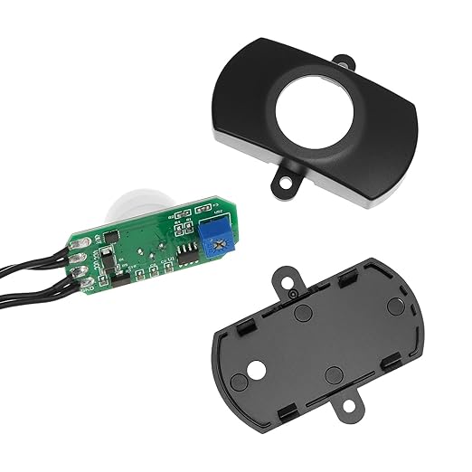QWORK Mini PIR Motion Sensor Switch with Adjustable Light Sensor & Delay Timer, DC 12V-30V 3A Occupancy Sensor for LED Strip, Closet, Cabinet, Safe, Pantry, Under Bed Lighting (Black)