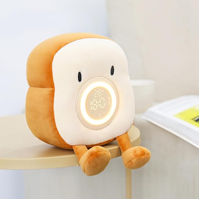 Toast Lamp,Bread LED Alarm Clocks | Multifunctional Dimmable Bedside Lamp, Home Decorations for Kids Teens Room Decor Desk Accessories