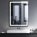 Led Bathroom Mirror with Light 24"x32" Frameless Lighted Vanity Mirror Wall Mount, Fogless, 3 Color Mode, Stepless Dimmable Front Light and Backlit, Smart Touch Sensor, Tempered Glass