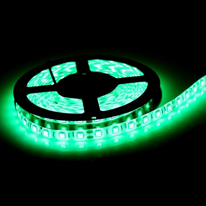 SUPERNIGHT Green LED Light Strip, 16.4ft Bright Green LED Tape Lights, 300 Units SMD 5050 LEDs, IP65 Waterproof Flexible Rope Lights for Room, Kitchen, Under Cabinet Lighting, Party