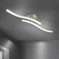 EDISLIVE Modern Dimmable LED Ceiling Light Curved 2 Light 22.5 in Minimalist LED Flush Mount Ceiling Light Fixture Lamp for Bedroom Foyer Kitchen 6000K Nickel