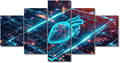 TUMOVO 5 Panel Modern Technology Canvas Wall Art Large Digital Wall Decor for Living Room Home Decor Decorations Computer Screen Picture Wall Decor for Bedroom Poster and Prints 60" Wx32 H