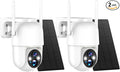 2Packs Solar Security Outdoor WiFi Camera, Pan Tilt 355° View IP65 Waterproof Rechargeable Wireless Battery Powered 2K 3MP PTZ Camera with PIR, Color Night Vision,2-Way Talk, 4dbi Antenna