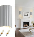 ZEROUNO White Resin Modern LED Wall sconces Hardwired Indoor Wall Lights Up and Down Wall Mount Wall Lamp Fixture for Living Room Bedroom Hallway Corridor Conservatory Stairs (with E12 Bulbs)