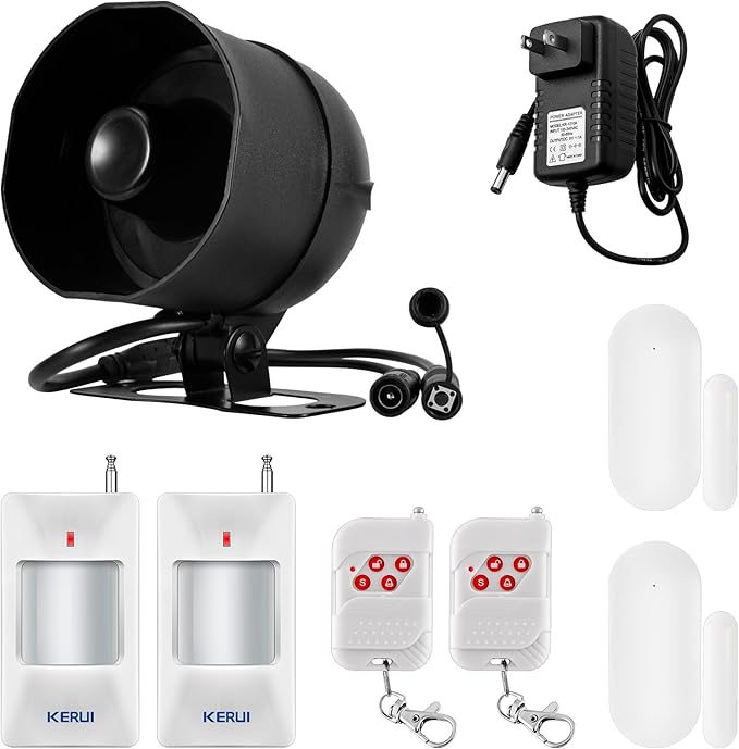 KERUI WiFi Home Security Alarm System 7-Piece kit Door Alarm DIY Siren Door/Window Sensors,Motion Sensors, Remote Controls Burglar Alarm for House Apartment Office,Compatible with Alexa Google Home