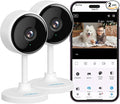 litokam Indoor Cameras for Home Security with Night Vision, Pet Camera with Phone App, WiFi Home Security Camara, Baby Monitor Work with Alexa, Motion Detection, 2 Pack, 2K