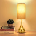 Touch Gold Table Lamp for Nightstand, 3-Way Dimmable, Space Saving & No Assembly Required, Upgraded Small Bedside Lamp for Bedroom, Living Room, Office (Bulb Included)