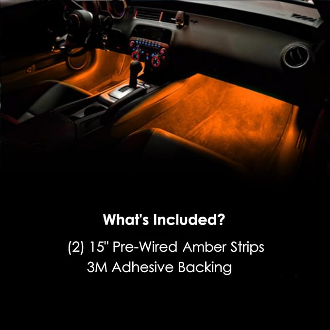 ORACLE Lighting 3805-005 Universal Amber Ambient LED Lighting Footwell Kit - Waterproof - Easy Installation - Ultra Flexible - Indoor or Outdoor Application