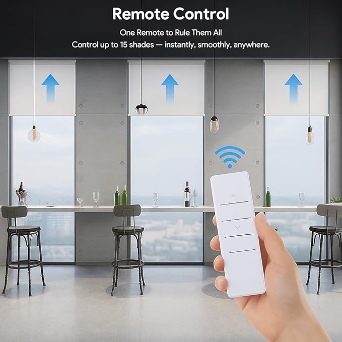 Tuya ZigBee 3.0 Smart Roller Shade Motor, Wired Electric Blind Retrofit Kit, Compatible with Alexa/Google Home (Hub Required), High Torque, RF Remote Included (6.0 N.m for Φ50mm (2") Round Tube)