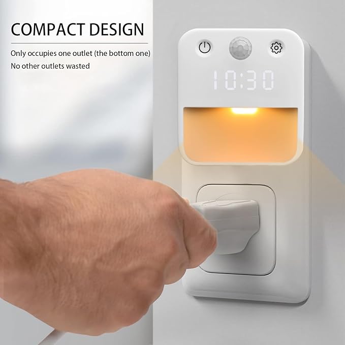 SX.man&sog Motion Sensor Light Indoor,3 Colors Temp Adjustable Motion Light Indoor with Time Display Ideal Night Lights for Bedroom,Kitchen or Bathroom (2 Pack)