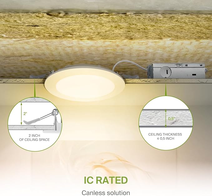 ASD 6 Pack LED Smart Recessed Lighting 6 Inch 15W, RGBW Color Changing Lights, Compatible with Alexa & Google Assistant, Dimmable 2700K-6500K Selectable RGB Lights, WiFi Bluetooth Ceiling Light, ETL