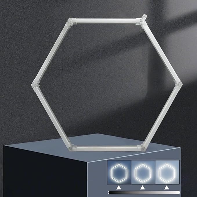 Hexagon LED Lights: Dimmable 1 Honeycomb Hexagon Garage Lights Super Bright Car Detailing Ceiling LED Shop Light for Warehouse Workshop Gym Basement Car Care Wash Room