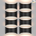 8 Pack Black Modern LED Wall Sconce Hardwired Indoor Wall Lights Up and Down Wall Mount Light for Living Room Bedroom Corridor Hallway Conservatory Warm White 3000K(with G9 Bulbs)