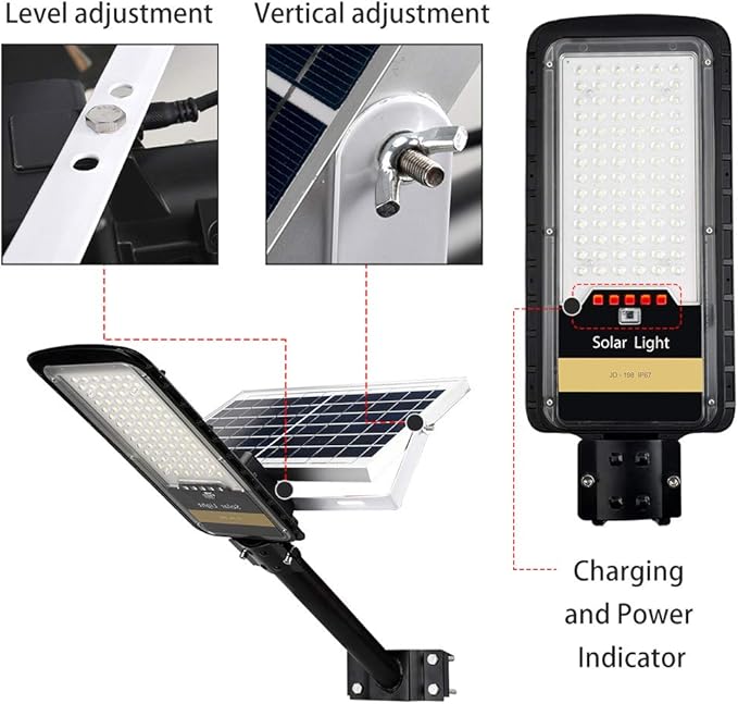 Solar Street Lights Outdoor Lamp, 16000lm IP67 Waterproof Light with Anti Broken Remote Control Mounting Bracket, Dusk to Dawn Security Led Flood Light for Yard, Garden, etc.