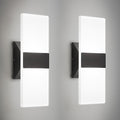 Wall Sconces Set of Two,Modern Black LED Wall Lights,12W 2700K-5000K Adjustable,Hardwired Acrylic Sconces Wall Decor Set of 2,Dimmable Wall Mount Light for Living Room Bedroom Hallway,ETL