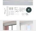 Motorized Curtain Track with Remote Control Smart Electric Curtain Rods Automatic Ceiling Window Track with Timer Function, Aluminum Alloy, 7.08-13.78ft Applicable