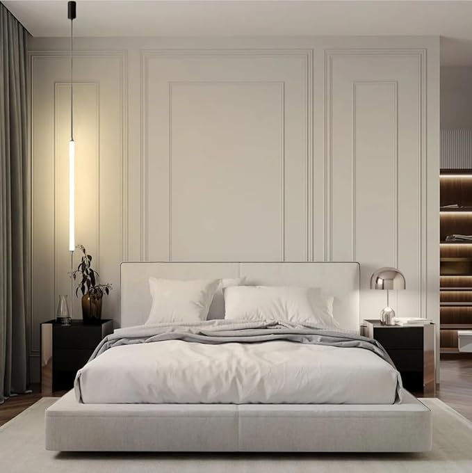 Black Linear LED Pendant Floor to Ceiling Lamp Modern Minimalist Bedside Pendant Light Long Strip Hanging Lamp for Bedroom Living Room Corner - Hardwierd