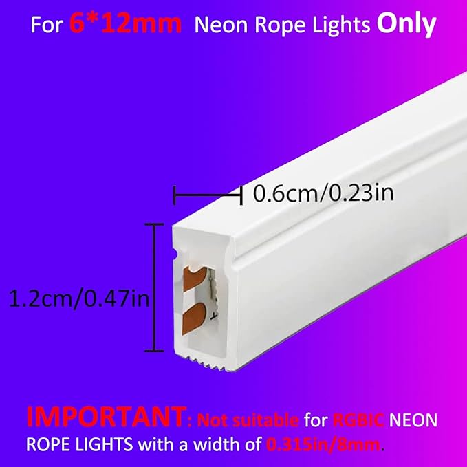 Neon Rope Light Mounting Brackets, 50PCS Neon Lights Install Fixing Clips Accessories for 6x12mm LED Neon Flexible Strip Lighting, Neon Signs DIY(50 Screws, 50 Clips)