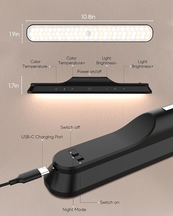 Rossetta Under Cabinet Lights, 78 LED Lights Battery Operated Motion Sensor Light Indoor, Wireless Rechargeable Dimmable Closet Lights Under Cabinet Lighting for Kitchen Closet Stairs Hallway