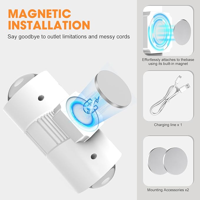 Motion Sensor Night Light,Smart LED Night Lights with Magnetic,Dimmable Night Lamp,8 RGB Colors,Portable Rechargeable Night Light for Indoor,Hallway,Bathroom,Stairway Christmas Decor White 2 Pcs