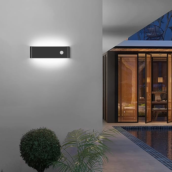LED Hardwired Motion Sensor Light Indoor Wall Sconce, 12W Cool White 6000K(Not Battery Operated) 1