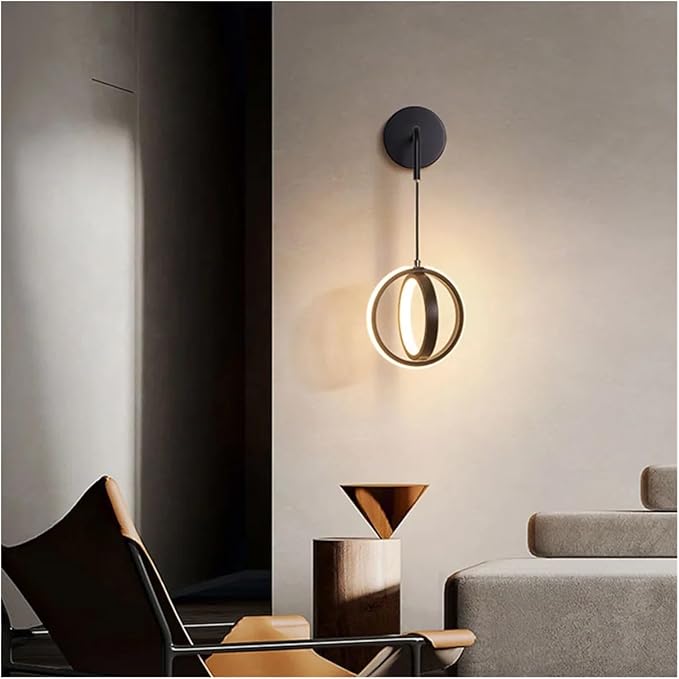 Modern Minimalist LED Wall Lamp Home Indoor Decor Wall Sconce for Living Room Bedroom Bedside Lustres Backgroud Light Decoration,Natural Style