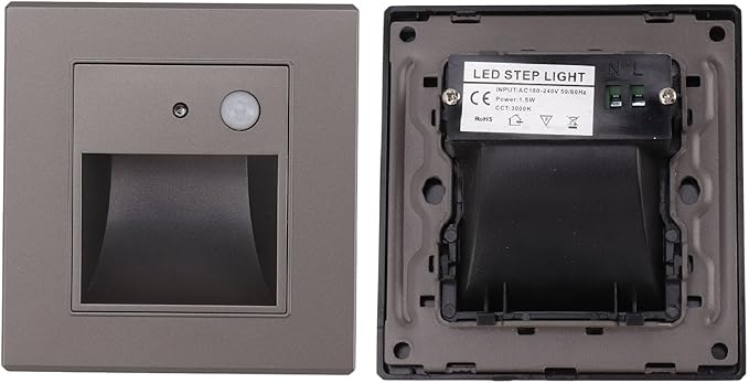 LED Step Lights Motion Sensor LED Stair Light, Dusk to Dawn Sensor, 120 Degree Lighting Angle, Long Service Life, with Warm Light, Flush Mounted