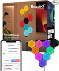 Nanoleaf Shapes LED Wall Lights, RGBW Smart Wall Panels with 16M+ Color, Compatible with Alexa & Google Assistant, Music Sync, DIY Gaming Light for Home Decor (Black Hexagons Smarter Kit 9 Pack)