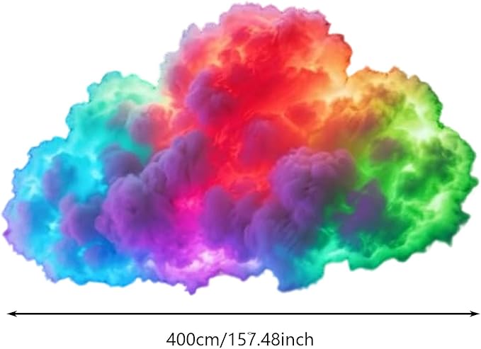 LED Cloud Light RGB Mood Lamp - USB Powered Voice Activated & Music Rhythm Sync, Dynamic Color Changing Ambient Lighting for Gaming Room/Bedroom/Bar/Party/Streamer Setup (LED 158in/400cm)