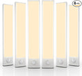 6 Pack Under Cabinet Lighting Wireless, 50 LED Rechargeable Battery Motion Sensor Light Indoor, Stick On Magnetic Closet Lights, Under Counter Lights for Kitchen, Stairs, Warm 12 in