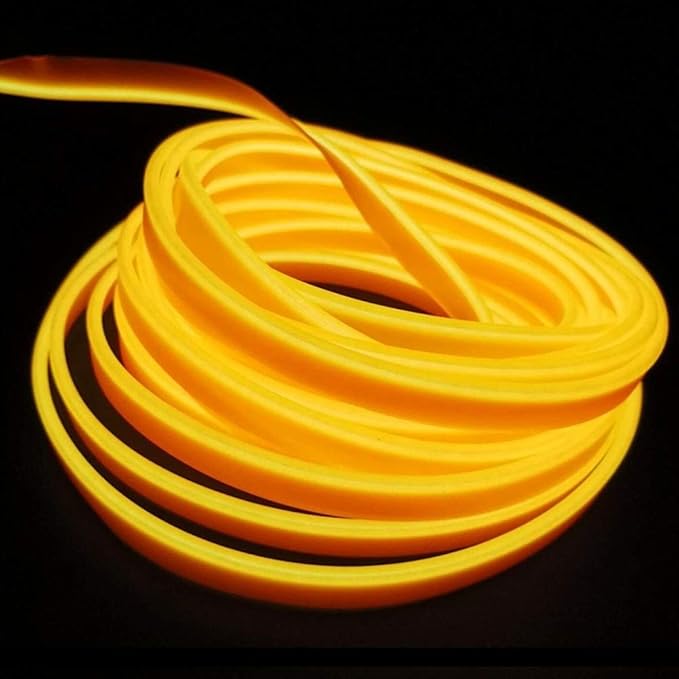ABALDI El Wire Car Interior Neon Light, Ambient Lighting Kits for Car Decoration(5m/16ft, Yellow)